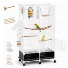 52    Large Wrought Iron Bird Flight Cage With Stand   Wheels For Parrots Conure