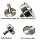 Djuiinostar High Perform Spinning Top Long Lasting Cnc Machined Silver With Base