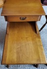 American Maple Step End Tables With A Drawer  Solid Wood  Matching Pair 