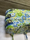 Vera Bradley Green Floral English Meadow 3 Section Travel Cosmetic Makeup Bag