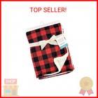 Hudson Baby Unisex Baby Plush Mink And Sherpa Blanket  Buffalo Plaid  One Size