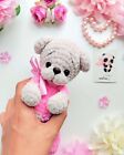 Handmade Bear Crochet Teddy Plush Soft Toy First Toy Baby Gift Amigurumi Pink
