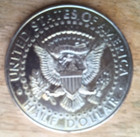 Vintage Large 3 Inch Novelty 1964 Kennedy Half Dollar Medal   Coin   Paperweight