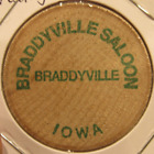 Vintage Braddyville Saloon Braddyville  Ia Wooden Nickel - Token Iowa