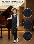 Boys Suits Set 4 Pieces Formal Ring Bearer Suit Tuxedo Vest Pants Bowtie For