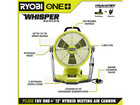 18v Cordless Hybrid Whisper Series 12 In  Misting Cannon Fan  tool Only   Ryobi