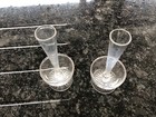 Rare Matching Pair Of Antique Victorian Clear Glass Table Epergnes