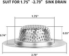 2pcs Bathtub Shower Drain Strainer Hair Catcher Stainless Steel 2 79  Filter