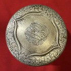 Antique Sterling Silver   Cut Glass Large Powder Jar Very Fine Condition