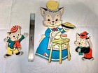 Vtg Mother Goose Pin Ups Wall Decor  3 Kittens Lost Mittens Phil Riley Dolly Toy