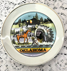 Vintage Oklahoma State Souvenir Collector Buffalo Bison Chief Decorative Plate