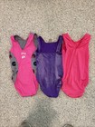 Lot Of 3 Girls Gk Leotard  Size Cm Disney Princess Gymnastics Gray Pink Purple