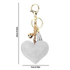 Love Heart Shiny Rhinestone Heart Keychain Handbag Pendant Tassel Keychain Charm