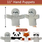4 Pcs 11inches Animal Hand Puppet Set Forest Cute Realistic Plush Puppets Toys R