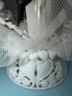 Vtg 1984 Bakery Crafts Bride   Groom Wedding Cake Topper Tulle Arch Flower Pearl