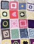Granny Square Afghan 51x42 Hand Made Throw Blanket Multicolor Vibrant Vgc