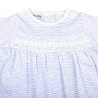 Magnolia Baby Blue Stripes Smocked Pima Cotton Footie