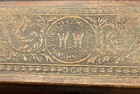 Antique Wheeler   Wilson Sewing Notions Wooden Box Felt Inside Dovetail Read