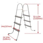 36 Inch Wall Height 3 Stair Step Outdoor Above Ground Swimming Pool Ladder Gray