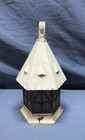 Vtg Arts And Crafts Copper Wall Sconce Frosted Glass Light Fixture Old 577-25b