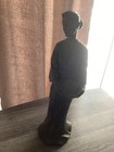 Japanese Bronze Statue Woman In Kimono Holding Bowl Vintage Original Japan
