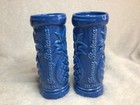 Lot Of 2 Tommy Bahama Tiki Mug Blue Ceramic Hawaiian Theme 7  Tall Tb Rum