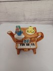 Vintage Ceramic Piano Teapot Sleeping Cat Chadwick Miller Simply Delicious Rare