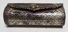 Vintage Florence Italy Calf Leather Lipstick Case Holder W mirror Gold And Brown