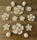 14pc Pearl Flower Bling Glam Shoe Charms For Crocs Or Shoe Laces