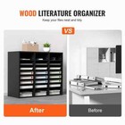 Wood Literature Organizer  24-compartments  File Sorter With Removable Shelves 