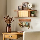 Brass And Wood Wall Rail With Clips - Hearth   Hand With