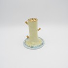 Antique French Hp Blue Flowers And Gold Accents Hatpin Holder W  Ring Holders