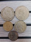 Rare Jordan Coin Lot  5 Pcs      1969 Fao Quarter Dinar  1980 Hejira Half Dinar