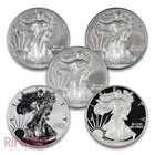 2011 Reverse Proof 25th Anniversary Silver Eagle 5-coin Set  box And Coa 