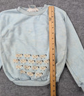 Vintage Sweatshirt Girls Medium Sheep Graphic Blue Retro 80s Novelty Cottage