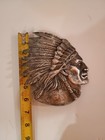 Savage Arms Gun Dealer Indian Head Chief From Plaque Savage Stevens Fox Pewter 