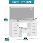 10 Drawers Vanity Desk Makeup Glass Tabletop Mirror Led Light W  Power Outlet