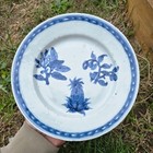 Chinese Antique Porcelain Blue   White Dish Botanical Pineapple Pierre Pomet