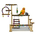  Parrot Play Stand Parakeet Playground Bird Jungle Gym Wood Conure Playstand 