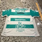 Club Santos Laguna Soccer Jersey Green White Striped Zamora 27 Liga Mx Men Xl