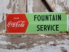Vintage Coca Cola Porcelain Sign Old Coke Beverage Advertising Soda Pop Drink
