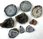 Lot Of 6 Polished 3  Geodes Thunder Egg  Agate  Quartz