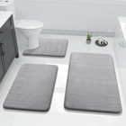 Memory Foam 3pcs Bathroom Rug Absorbent Bath Mat Set Small Large And Contour Rug