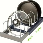 Expandable Adjustable Kitchen Organizer Rack For Pot Lids  Pans  Plates Cabinet