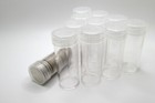 Whitman Quarter Coin Tubes - Pack Of 20 - Clear Round Screw Top