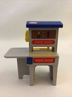 Little Tikes Dollhouse Miniatures Workshop Red Chairs Tool Bench Vintage