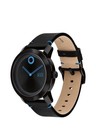 Brand New Movado Bold Impulse Men   s Black Dial Black Leather Strap Watch 3601058