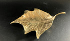 Vintage Virginia Metalcrafters Solid Brass Poinsettia Leaf Dish Tray 1948 6 1 4 