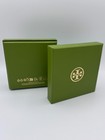 Empty Tory Burch Green Square Gift Card Box W  Elastic Band 4 75 X 4 75 X 1 25