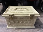 Vintage Max Klein Sewing Box Faux Wood Plastic Storage With Contents Supplies 